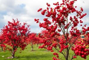 Trees with red berries