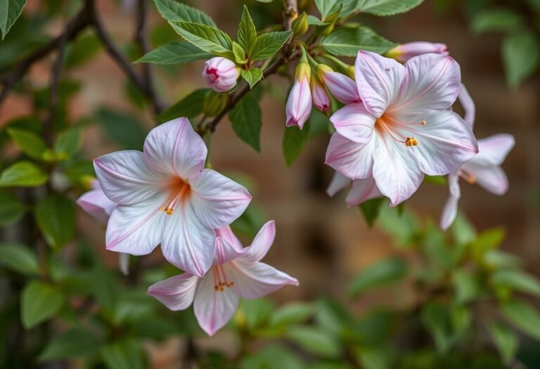 Climbing flowers in shaded areas