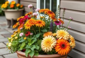 Autumn Flowers in Planters