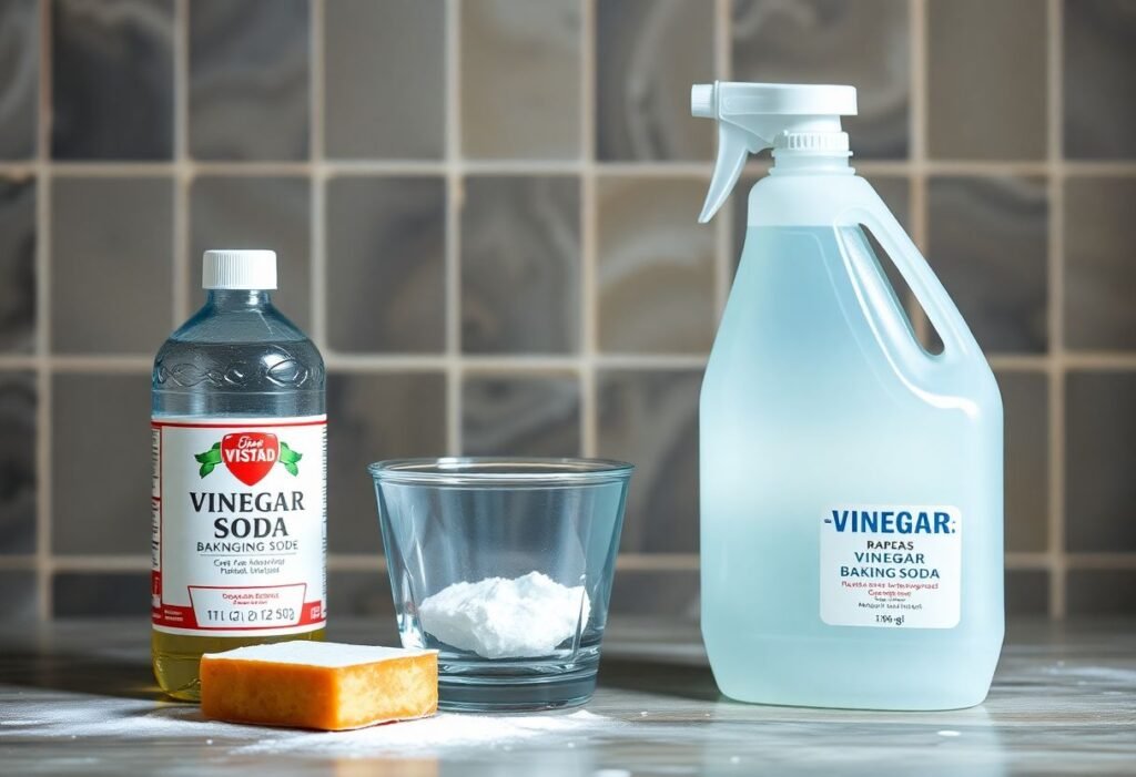 Vinegar and baking soda for cleaning