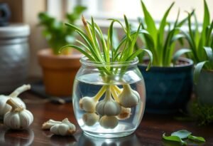 Regrow garlic easily in water