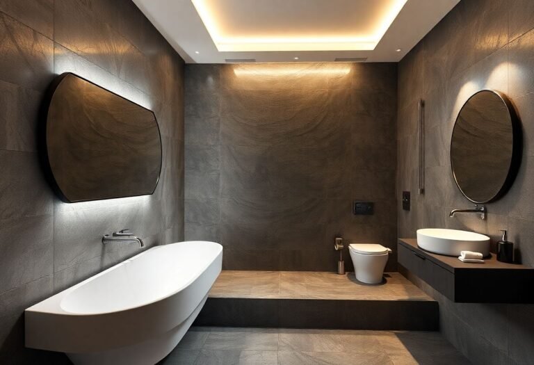 Bold Textured Walls in Bathrooms
