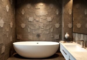 Stylish Textured Walls for Bathrooms