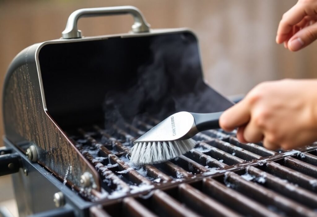 Cleaning a grill without a brush