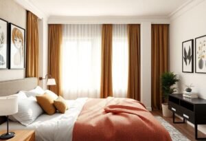 Stylish curtains for small bedrooms