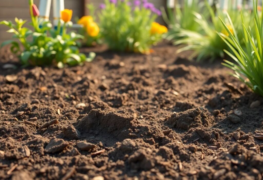 Turning Over the Soil for Gardening