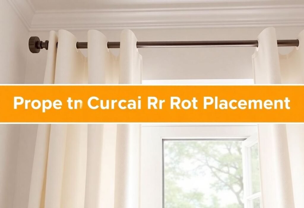 Curtain rod brackets placement guide